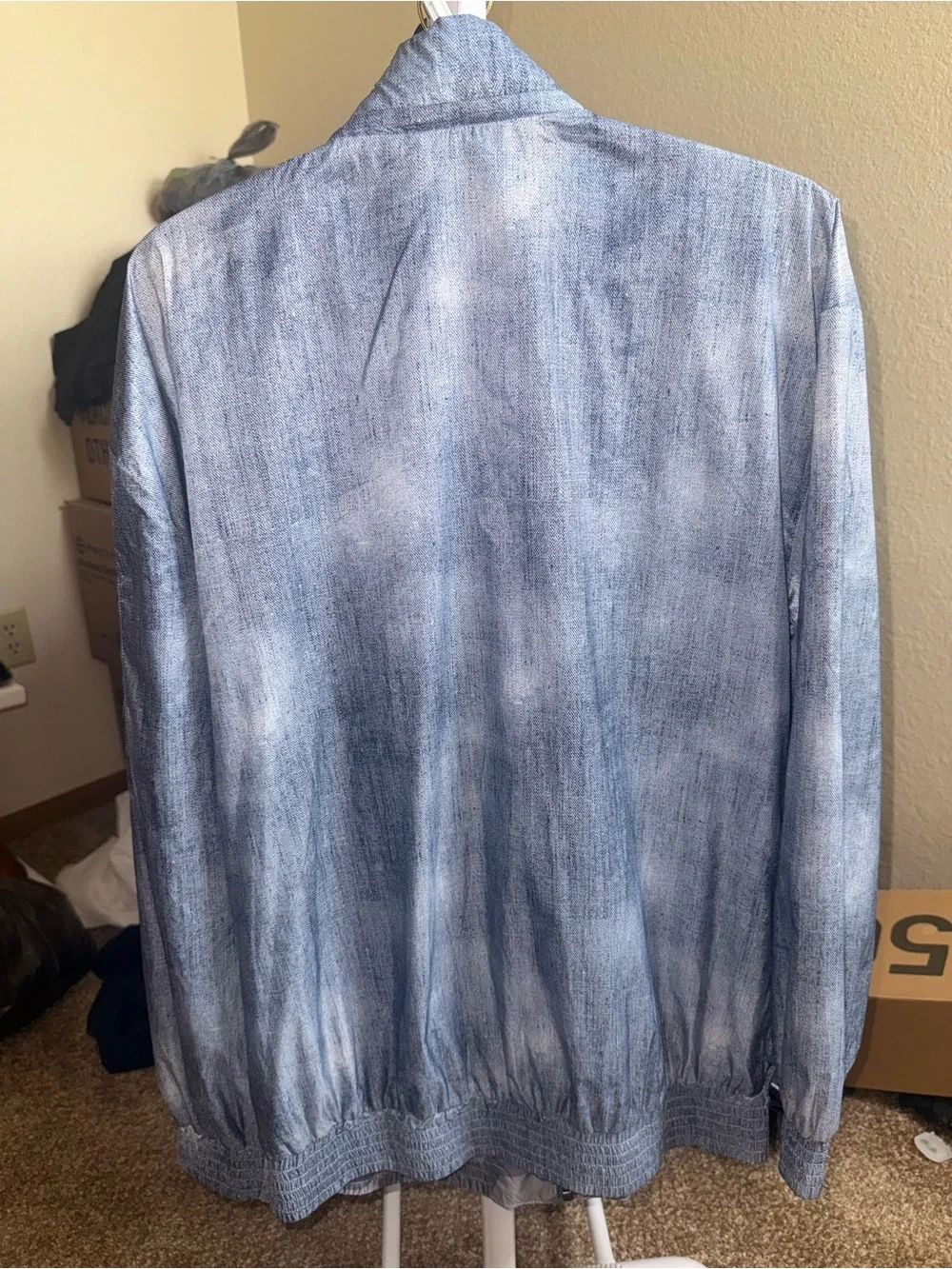 True Religion Men's Heathered Blue Zip Jacket